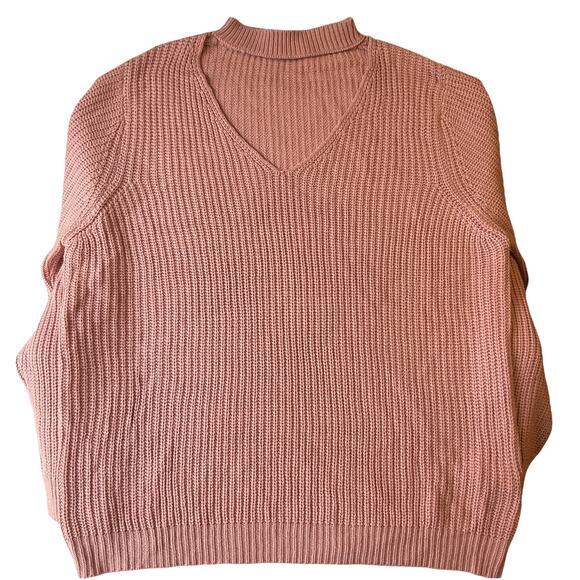 Forever 21+ Women Sweater 3X Pink Long Sleeve Pullover Plus Cut Out - Picture 1 of 9